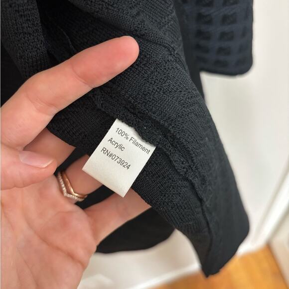 Ming Wang Long Line Black Textured Sweater Blazer - Size 0X - Picture 5 of 5